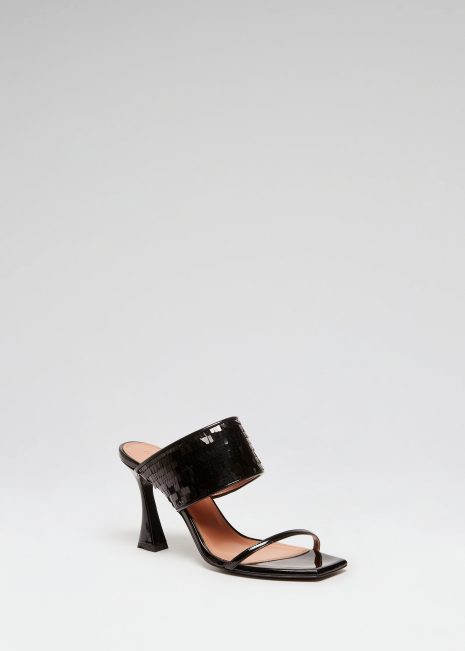 1_BLACK SEQUIN MULE_Front Side