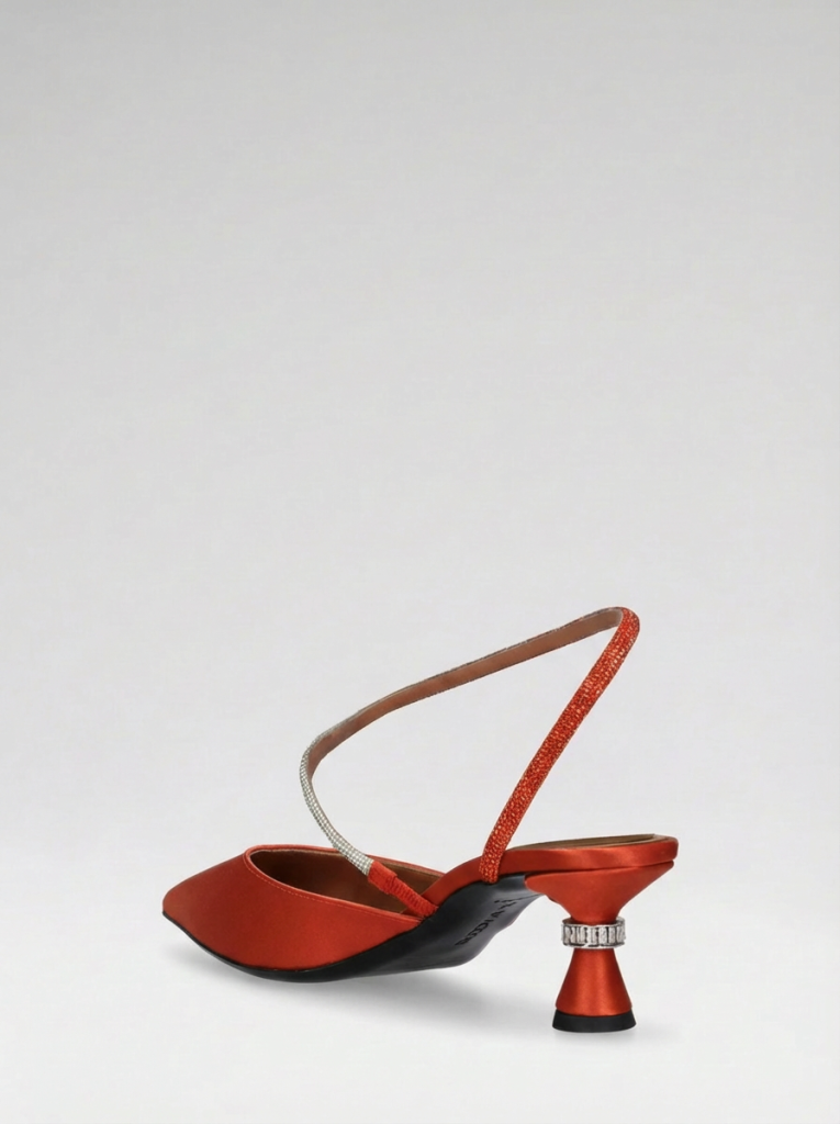 Diagonal Orange Shoe Red Orange