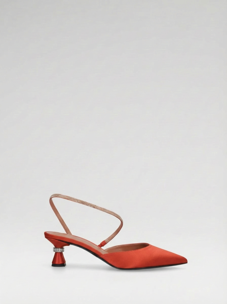 Orange Shoe Vibrant Red-Orange