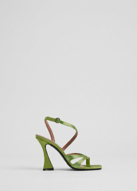 Green Heels on Grey Background