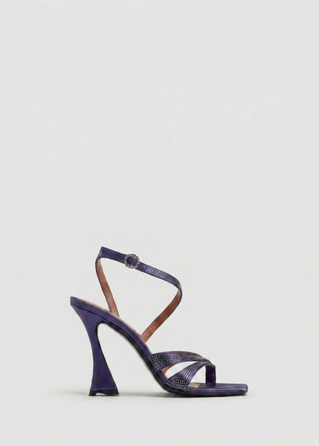 Purple Indigo Heels on Grey Background